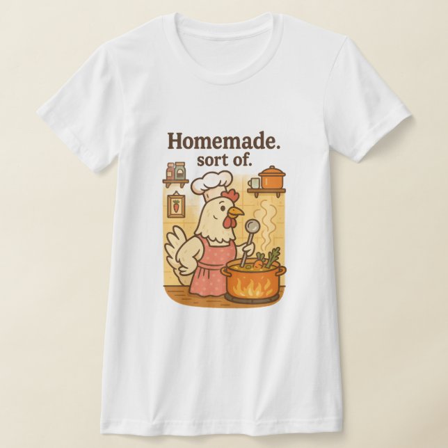Funny Cooking Chicken Apron – Hen Making Soup T-Shirt (Ablage )