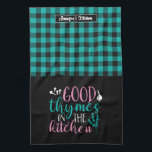 Funny Cooking Pun gute Thymnen in der Küche Karier Geschirrtuch<br><div class="desc">Das coole Küchenhandtuch macht das Kochen noch angenehmer. Personalisiertes Geschenk für Familie und Freunde,  die Liebe Kochen,  Backen und probieren neue Rezepte in der Küche. Passen Sie die Formulierung an Ihren Anlass an. Mit dem Design-Tool können Sie den Schriftart-,  Schriftart- und Schriftart-Typ weiter ändern.</div>