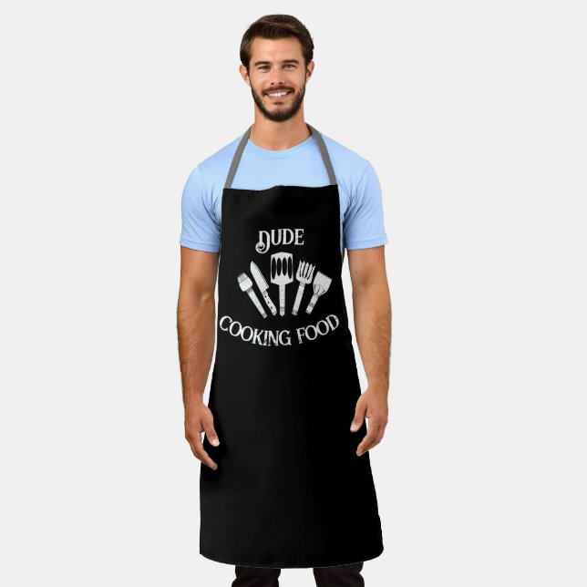 Funny Cooking Schürze for Men - "Typ Cooking Food" (Getragen)
