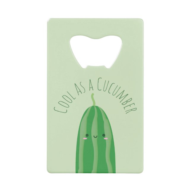Funny Cool As Cucumber Niedlicher Feinschmecker Pu Geldbeutel Flaschenöffner (Vorderseite)