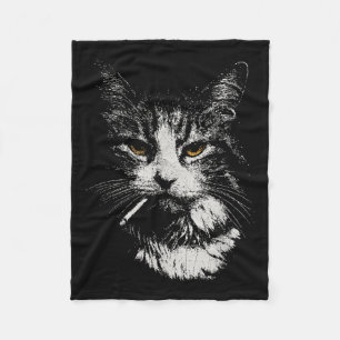 Funny Cool Cat Smoking Funny Meme Cigarette Cat Ga Fleecedecke