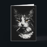 Funny Cool Cat Smoking Funny Meme Cigarette Cat Ga Karte<br><div class="desc">Funny Cool Cat Smoking Funny Meme Cigarette Cat Gang Vintage</div>
