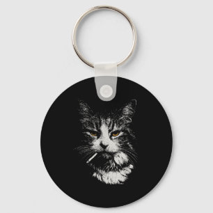 Funny Cool Cat Smoking Funny Meme Cigarette Cat Ga Schlüsselanhänger