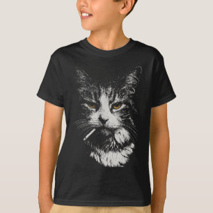 Funny Cool Cat Smoking Funny Meme Cigarette Cat Ga T-Shirt
