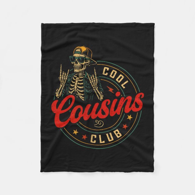 Funny Cool Cousins Club Shirt Cousin Crew Skeleton Fleecedecke (Vorderseite)