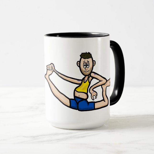 Funny Cool Male Yoga Tasse (VorderseiteRechts)