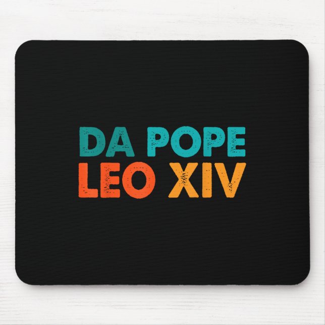 Funny Cool Retro Da Pope T-Shirt New Pope Leo Xiv  Mousepad (Vorne)