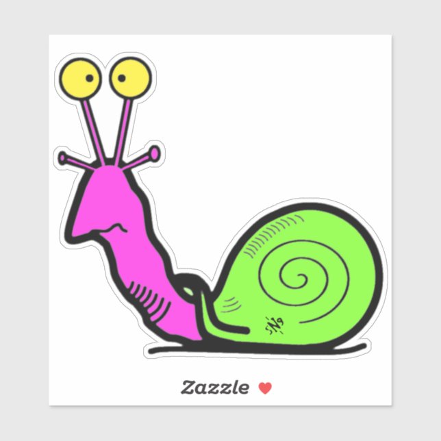 Funny Cool Snail Cartoon Aufkleber (Blatt)