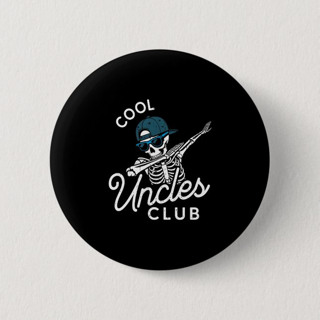 Funny Cool Uncles Club Shirt Funny Skeleton Uncle  Button (Vorderseite)