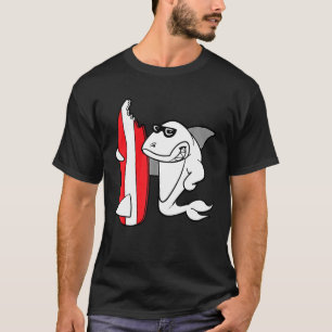 Funny Cooler Niedlicher Hai Surfer Surfbrett Surfe T-Shirt