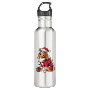 Funny Coonhound Xmas Lighting Santa Coonhound Hund Edelstahlflasche