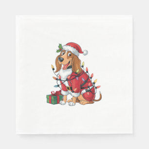 Funny Coonhound Xmas Lighting Santa Coonhound Hund Serviette