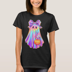 Funny Coquette Bow Ghost Pumpkin Halloween Soky Se T-Shirt