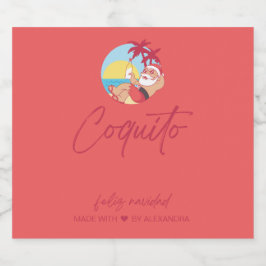 Funny Coquito Set für Lebensmittel und Getränke Alkoholflaschenetikett