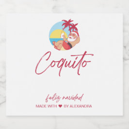 Funny Coquito Set für Lebensmittel und Getränke Alkoholflaschenetikett