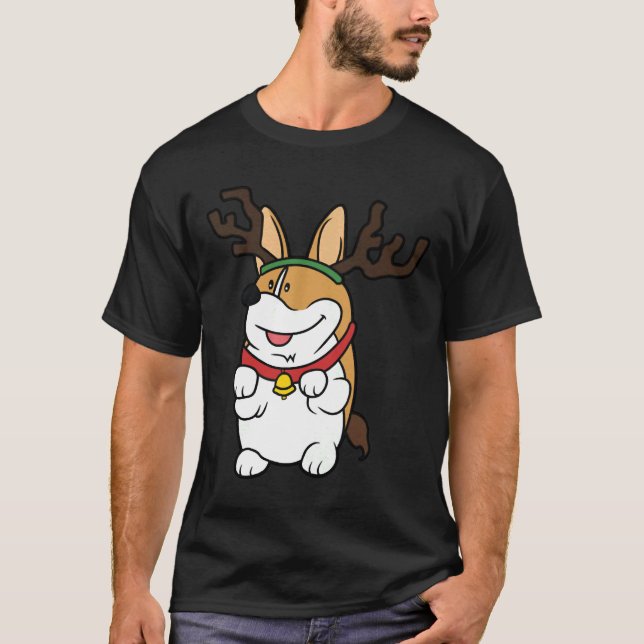 Funny Corgi Christmas T-Shirt (Vorderseite)