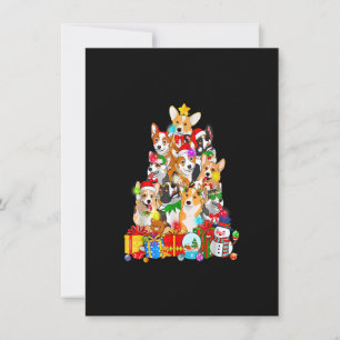 Funny Corgi Christmas Tree Lights Geschenk Hund Lo Einladung