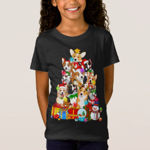Funny Corgi Christmas Tree Lights Puppy Corgi Dog T-Shirt