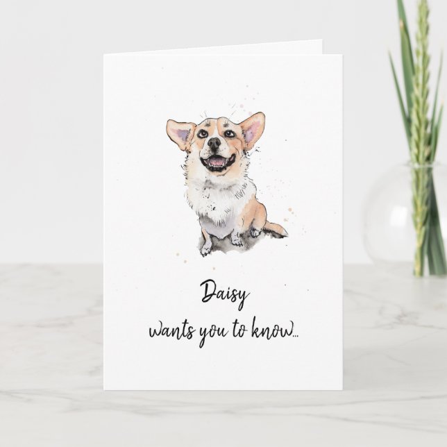 Funny Corgi customisé Carte de jour du Père (Devant)