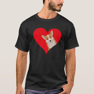 Funny Corgi Dog Lover Herz Form Corgi Valentines T-Shirt