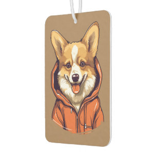 Funny Corgi Dog Wearing Hoodie Autolufterfrischer