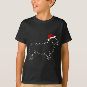 Funny Corgi Dog Xmas Lighting Weihnachtsmannmütze  T-Shirt