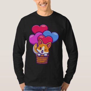 Funny Corgi fliegen mit Balloons T-Shirt