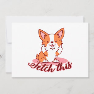 Funny Corgi Hund Middle Finger holt das Feiertagskarte