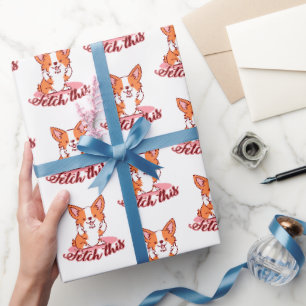 Funny Corgi Hund Middle Finger holt das Geschenkpapier