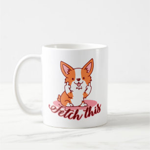 Funny Corgi Hund Middle Finger holt das Kaffeetasse