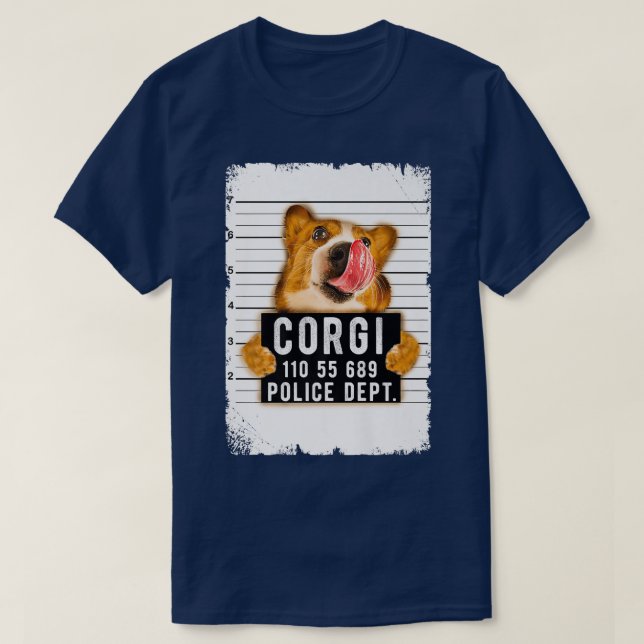 Funny Corgi Mug Shot714 T-Shirt (Design vorne)