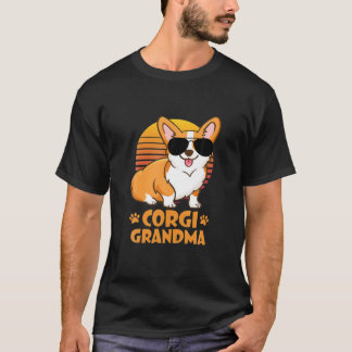 Funny Corgi Oma Vintag Retro Dog Lover T-Shirt