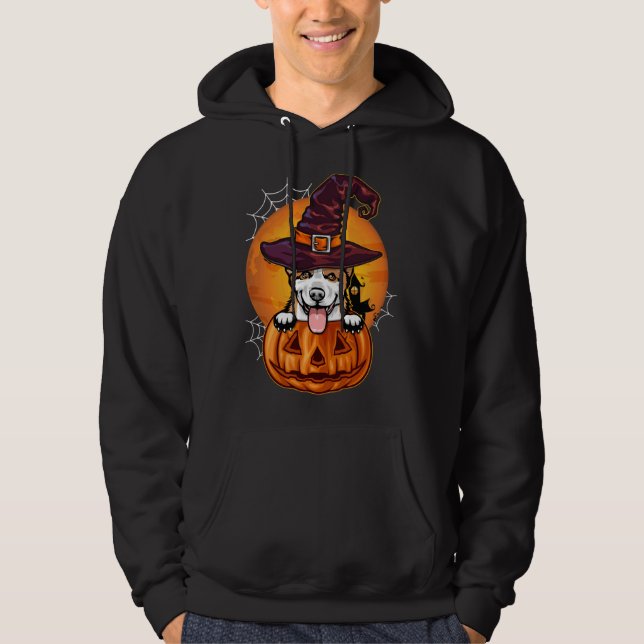 Funny Corgi Pumpkin Halloween Hoodie (Vorderseite)