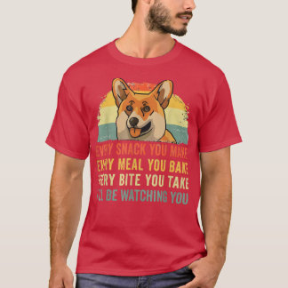 Funny Corgi Retro jeden Snack, den Sie machen jede T-Shirt