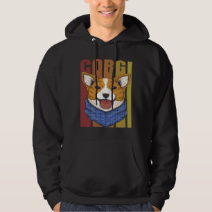 Funny Corgi Retro Vintages Design Hoodie