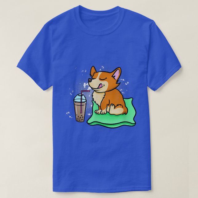 Funny Corgi trinken Boba Tea Bubble Tee Dog Lover (Design vorne)