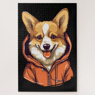 Funny Corgi Wearing Hoodie