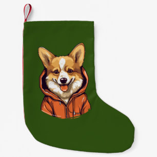 Funny Corgi Wearing Hoodie Kleiner Weihnachtsstrumpf