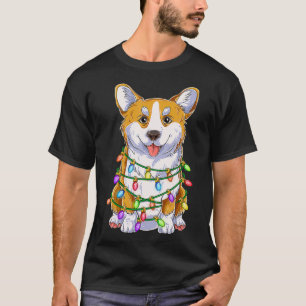Funny Corgi Weihnachtsbaum Lichter Weihnachten Wei T-Shirt