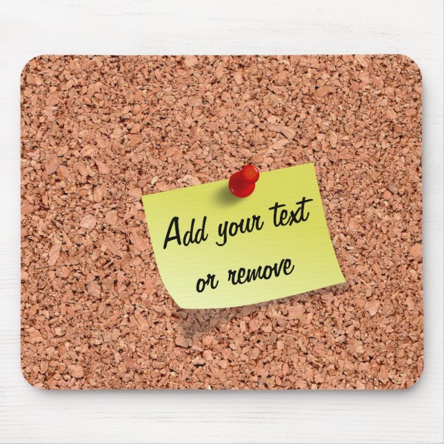 FUNNY Cork Board mit anpassbarem Text auf Post It Mousepad (Vorne)
