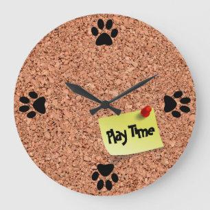 FUNNY Cork Board with Customizable Text on Post It Große Wanduhr
