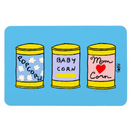 Funny Corny Cartoon Family Portrait Mama Vater Bab Magnet