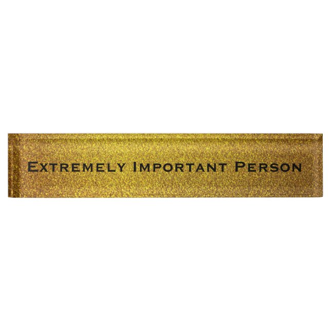 Funny Corporate Desk Namplate - Gold Imitate Glitz Namensplakette (Vorderseite)