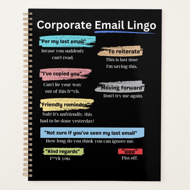 Funny Corporate E-Mail-Zeitschrift Planer (Vorderseite)