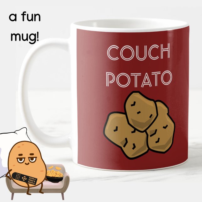 Funny "Couch Potato" Binge Watching Tasse (A fun mug for the lovable couch potato in your life. Terra cotta. Choice of colors available. )