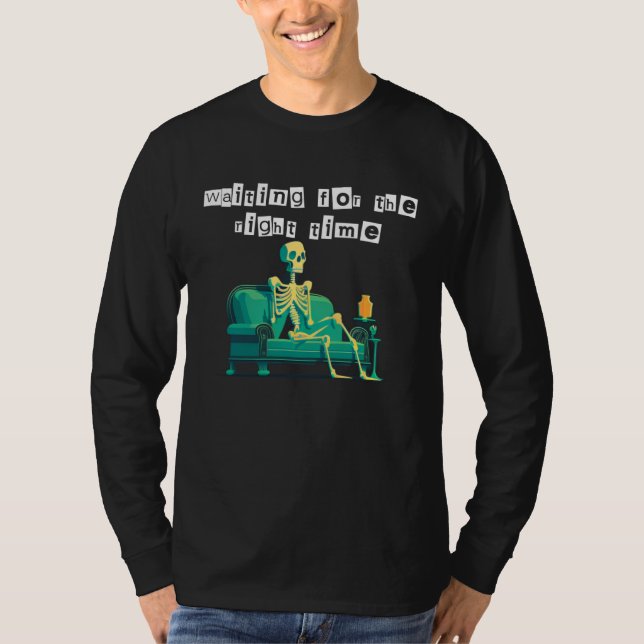 Funny Couch Skeleton T-Shirt (Vorderseite)