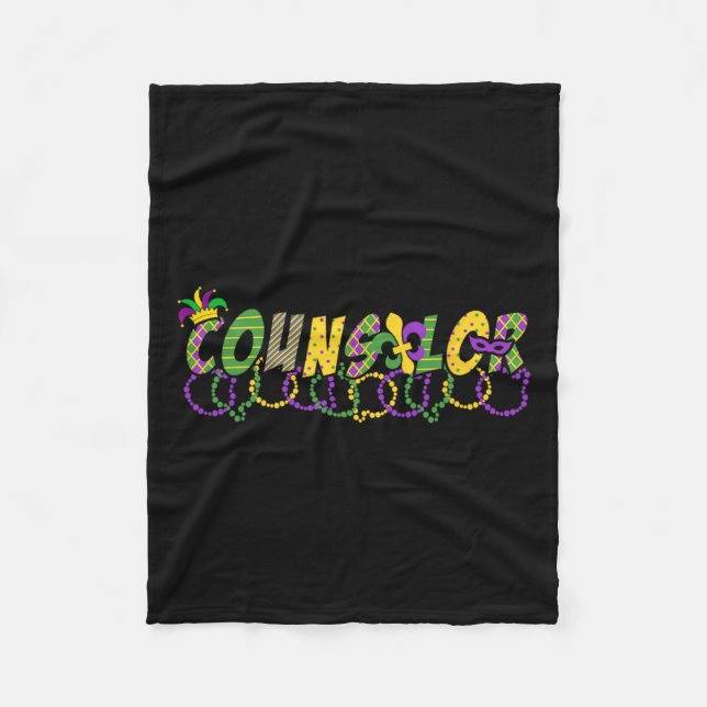 Funny Counselor Mardi Shirt Festival Moon and Star Fleecedecke (Vorderseite)