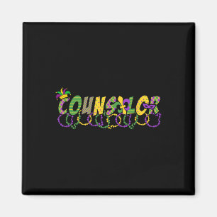 Funny Counselor Mardi Shirt Festival Moon and Star Magnet