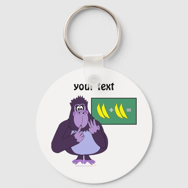 Funny Counting Gorilla Math Custom Schlüsselanhänger (Vorderseite)