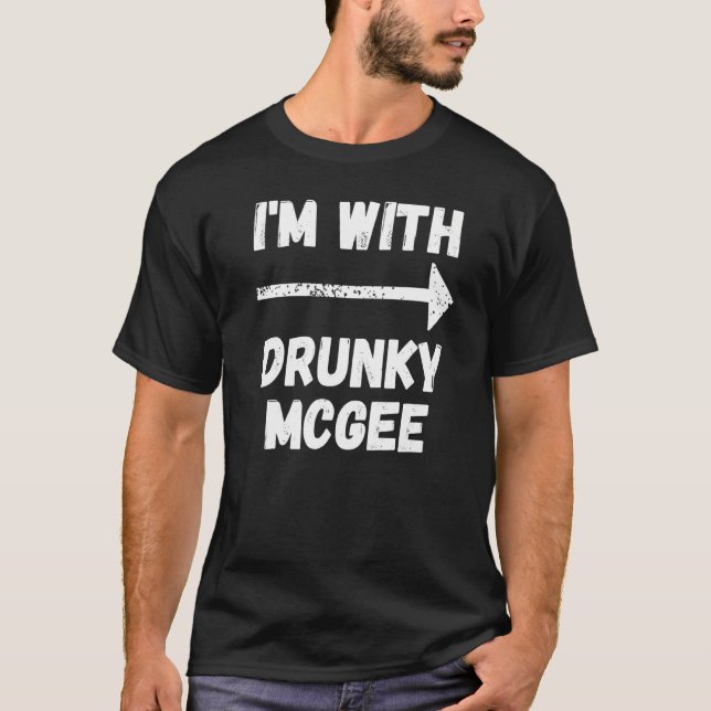 Funny Couple St Patricks Day Ich bin mit Drunky Mc T-Shirt (Vorderseite)